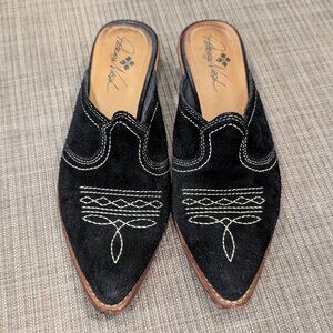 Patricia Nash Slip-On Suede Western Style Cowboy Mules Size 7.5